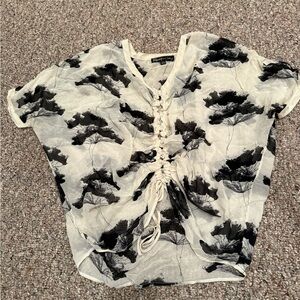 Elizabeth and James Monochrome Floral Blouse